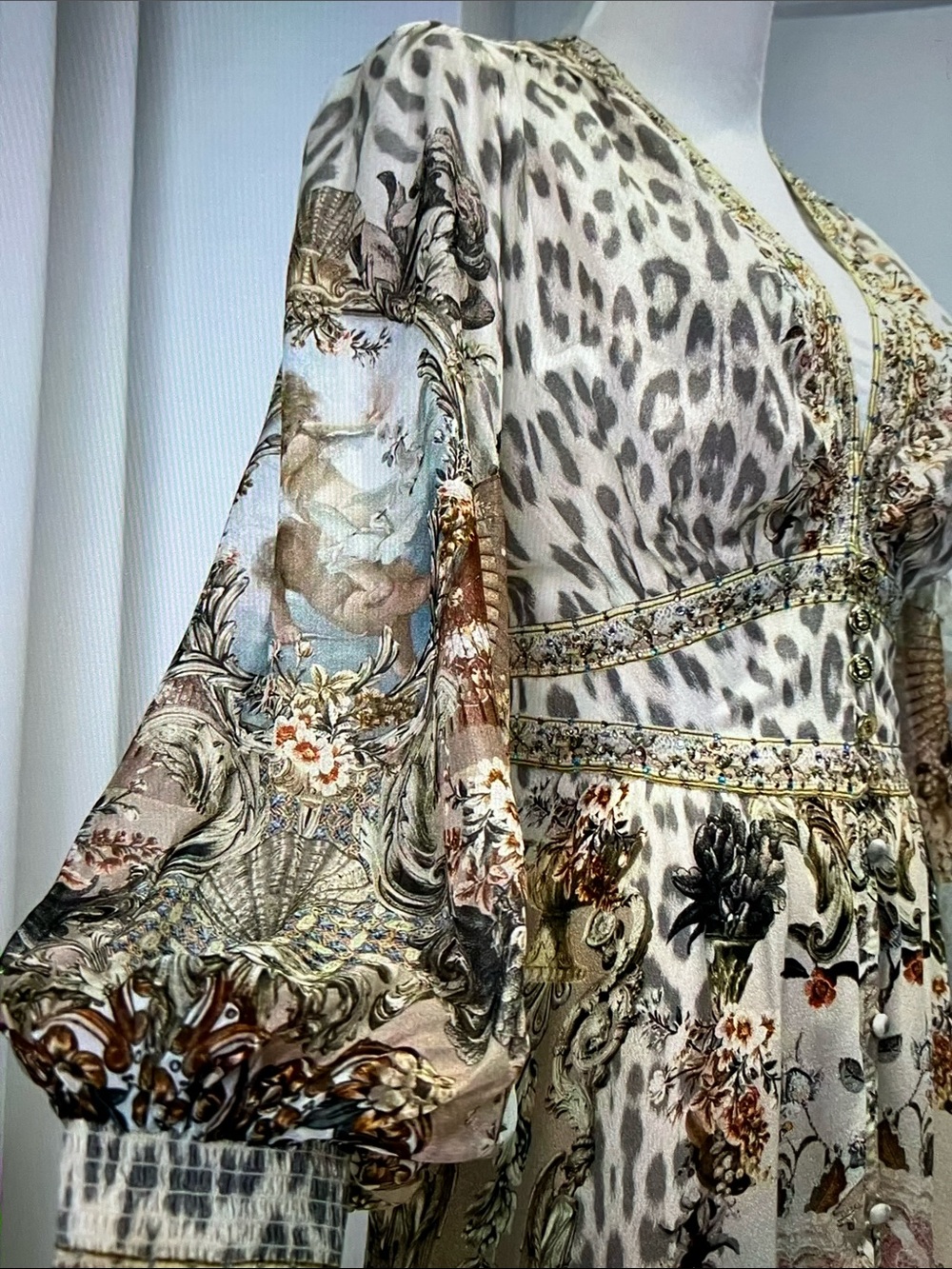 Camilla Cream Floral & Leopard Print Long Sleeve Maxi Dress - Picture 6 of 8